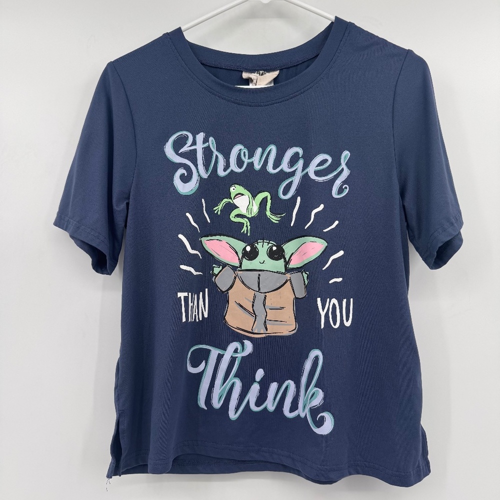 Baby Yoda Top Women Small Blue Grogu Star Wars Mandalorian Sleepwear Comfy